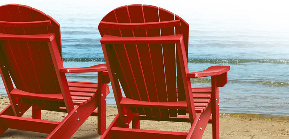 Red beach chairs